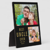 叔父最高のEver 2フォトコラージュ黒と金ゴールド フォトプラーク (側面)