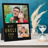 叔父最高のEver 2フォトコラージュ黒と金ゴールド フォトプラーク (側面)