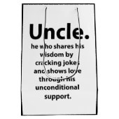 叔父誕生日感動的おもしろい引用文叔父 ミディアムペーパーバッグ (裏面)