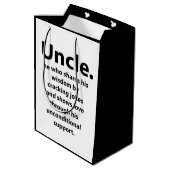 叔父誕生日感動的おもしろい引用文叔父 ミディアムペーパーバッグ (裏面アングル)