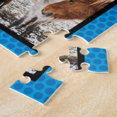 叔父12フォトコラージュ漫画ブックおもしろいブルー ジグソーパズル (側面)