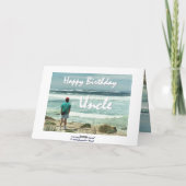 叔父 – ハッピーバースデー – 人間と海波 カード (裏面)