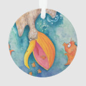 "取って下さい突進を!" ペリカン及び魚の芸術 オーナメント (裏面)