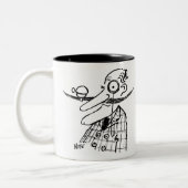 取っ手バーの口ひげと鐘を持つ貴族 ツートーンマグカップ (左)