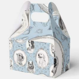 取っ手付き犬プリントギフトボックス フェイバーボックス