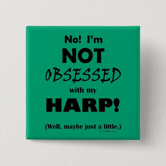 取りつかれたハープ 缶バッジ (正面)