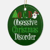 取りつかれているおもしろいなクリスマス セラミックオーナメント (左)