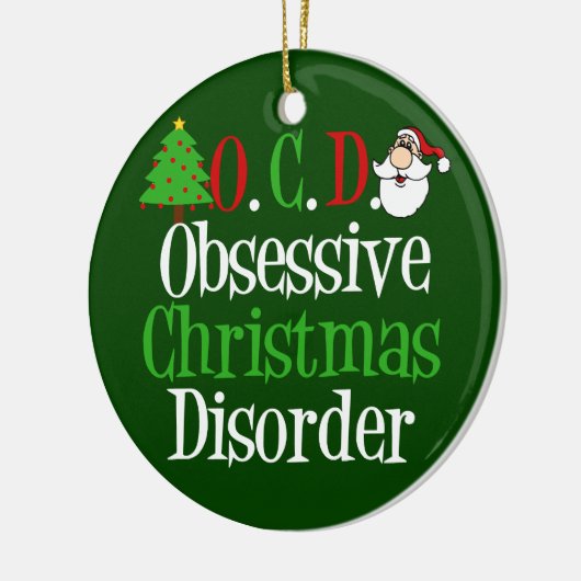 取りつかれているおもしろいなクリスマス セラミックオーナメント (左)