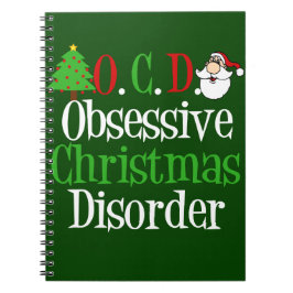 取りつかれているおもしろいな緑の赤いクリスマス ノートブック