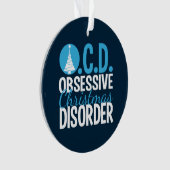 取りつかれているモダンで青いクリスマス オーナメント (正面)