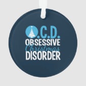 取りつかれているモダンで青いクリスマス オーナメント (裏面)