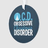 取りつかれているモダンで青いクリスマス オーナメント (正面)