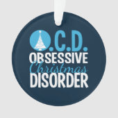 取りつかれているモダンで青いクリスマス オーナメント (正面)