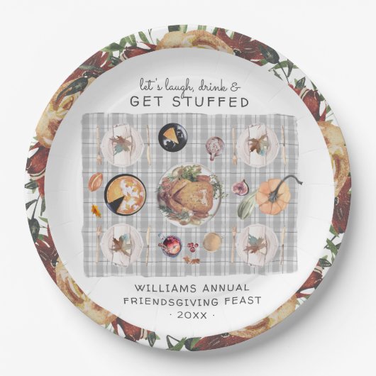 取りに行こう詰まった |感謝祭の友人たち ペーパープレート (正面)