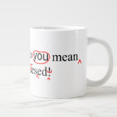 取り付けられた校正者のエラー訂正 ジャンボコーヒーマグカップ (右)