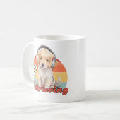 取り出しストップなし、ゴールデンおもしろいレトリバー犬 コーヒーマグカップ (正面左)