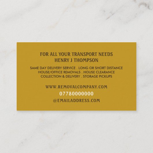 取り外しボックス、取り外し会社 名刺 (裏面)