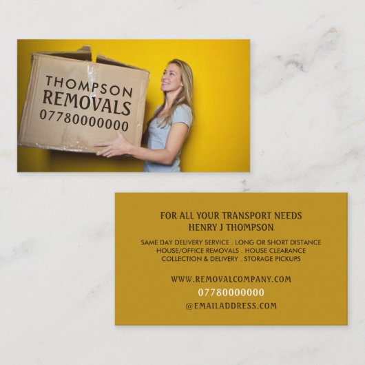 取り外しボックス、取り外し会社 名刺 (正面/裏面)