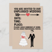 取り外し(写真は許可されていま結婚せん) 招待状 (正面/裏面)