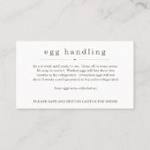 取り扱い指示付き生卵名刺 名刺 (裏面)