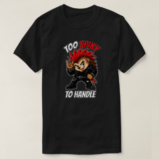 取り扱い注意!パンクロックなハリネズミのキャラクター Tシャツ