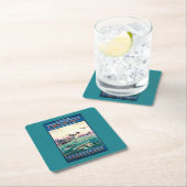 取り消された浮遊物の飛行機昇進ポスター スクエアペーパーコースター (インサイチュ)