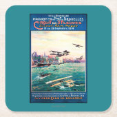 取り消された浮遊物の飛行機昇進ポスター スクエアペーパーコースター (正面)