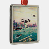 取り消された浮遊物の飛行機昇進ポスター メタルオーナメント (右)