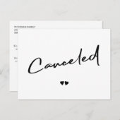 取り消された白黒のキャンセルのお知らせ ポストカード (正面/裏面)