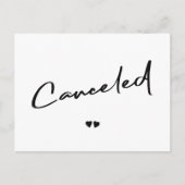 取り消された白黒のキャンセルのお知らせ ポストカード (正面)