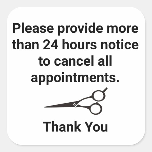 取り消しポリシー スクエアシール (正面)