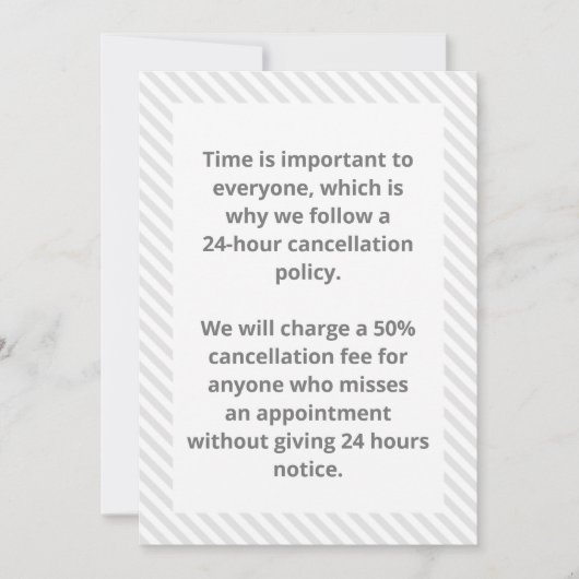 取り消しポリシー 招待状 (正面)