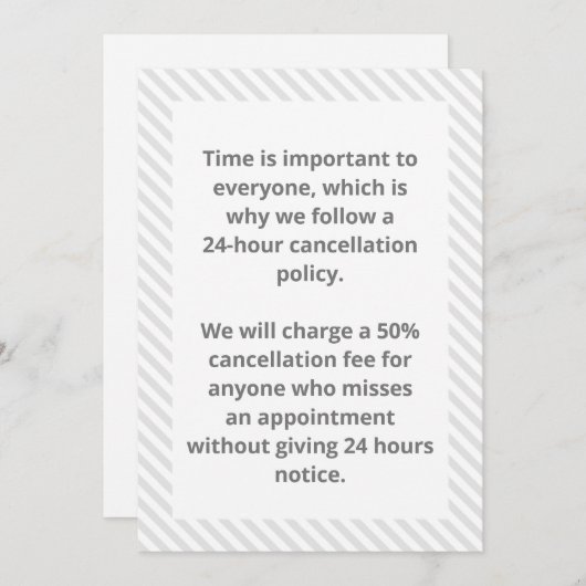 取り消しポリシー 招待状 (正面/裏面)