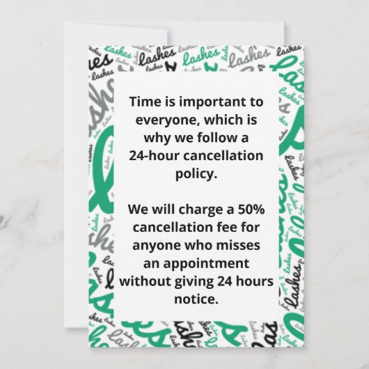 取り消しポリシー 招待状 (正面)