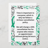 取り消しポリシー 招待状 (正面/裏面)