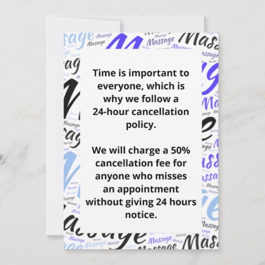 取り消しポリシー 招待状 (正面)