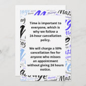 取り消しポリシー 招待状 (正面/裏面)