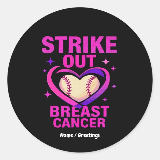 取り消し線付き乳がん認識度国内暴力 ラウンドシール (正面)