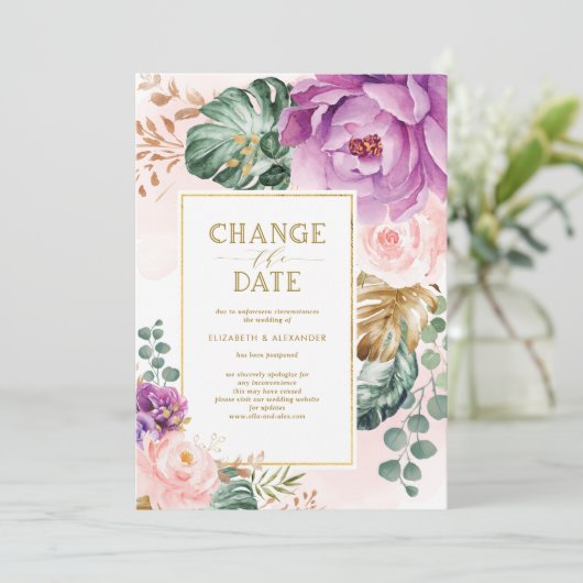 取り消スタイリッシュし日の新しいプ結婚ランの変更 招待状 (スタンド正面)