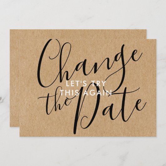 取り消素朴された日付の変更 招待状 (正面/裏面)