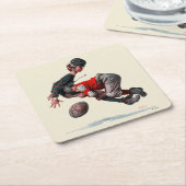 取り組む スクエアペーパーコースター (アングル)