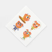 取り組んでいる豚 スタンダードランチョンナプキン (角)