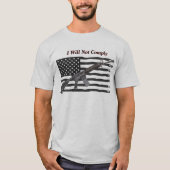 取り込まれたUSAフラグIが光に準拠しない Tシャツ (正面)