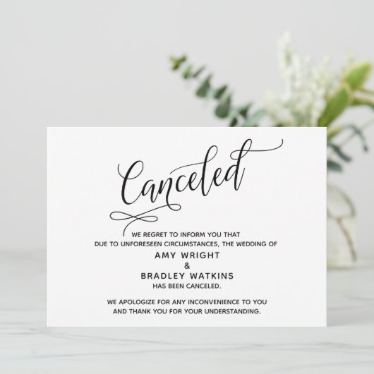 取エレガントり消し結婚済みの発表カード 招待状 (スタンド正面)