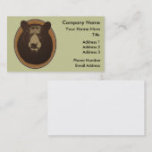 取付けられた剥製術くまの頭部のグラフィック 名刺 (正面/裏面)
