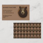 取付けられた剥製術くまの頭部のグラフィック 名刺 (正面/裏面)