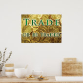 取引または取引される金ゴールドコインのポスター ポスター (キッチン)