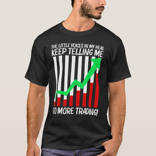 取引カッコいい女男性へ株取引市場取引 Tシャツ (正面)