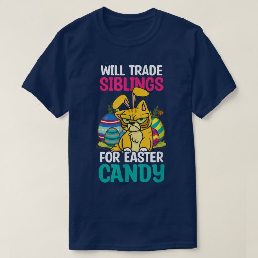 取引兄弟姉妹イースターキャンディデザインイースターキャット Tシャツ (デザイン正面)