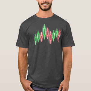 取引図の日本のろうそく足の株価チャート Tシャツ